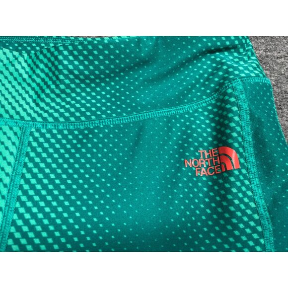 The North Face Women's Athletic Leggings S/P Turquoise Patterned Compression Fit - Picture 3 of 6